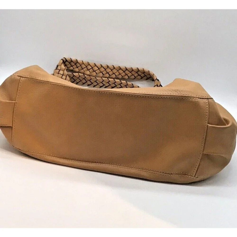 Dana Buchman Callie warm Kahki Classic Shoulder Tote Braided Double Handle Bag